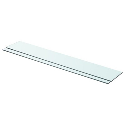 vidaXL Shelves 2 pcs Panel Glass Clear 31.5 in.x4.7 in.