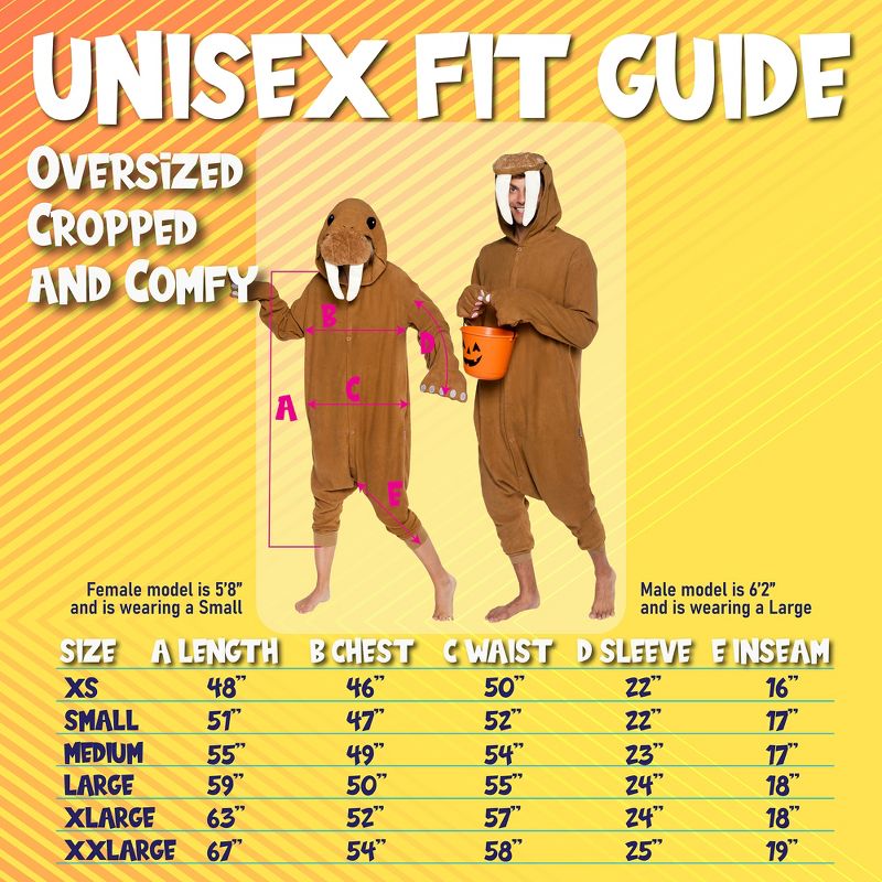 FUNZIEZ! - Walrus Adult Unisex Novelty Union Suit Costume for Halloween, 4 of 8
