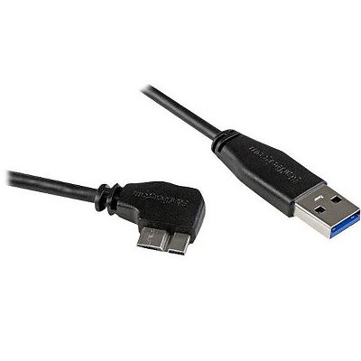 StarTech 2m 6 ft Slim Micro USB 3.0 Cable - M/M - USB 3.0 A to Right-Angle Micr USB3AU2MRS