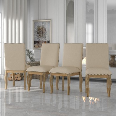 4 Dining chairs Wood Upholstered Fabirc for Dining Room