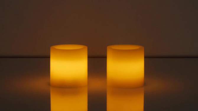 2pk 3&#34; x 3&#34; LED Flameless Black Wick Candle Cream - Threshold&#8482;, 2 of 7, play video