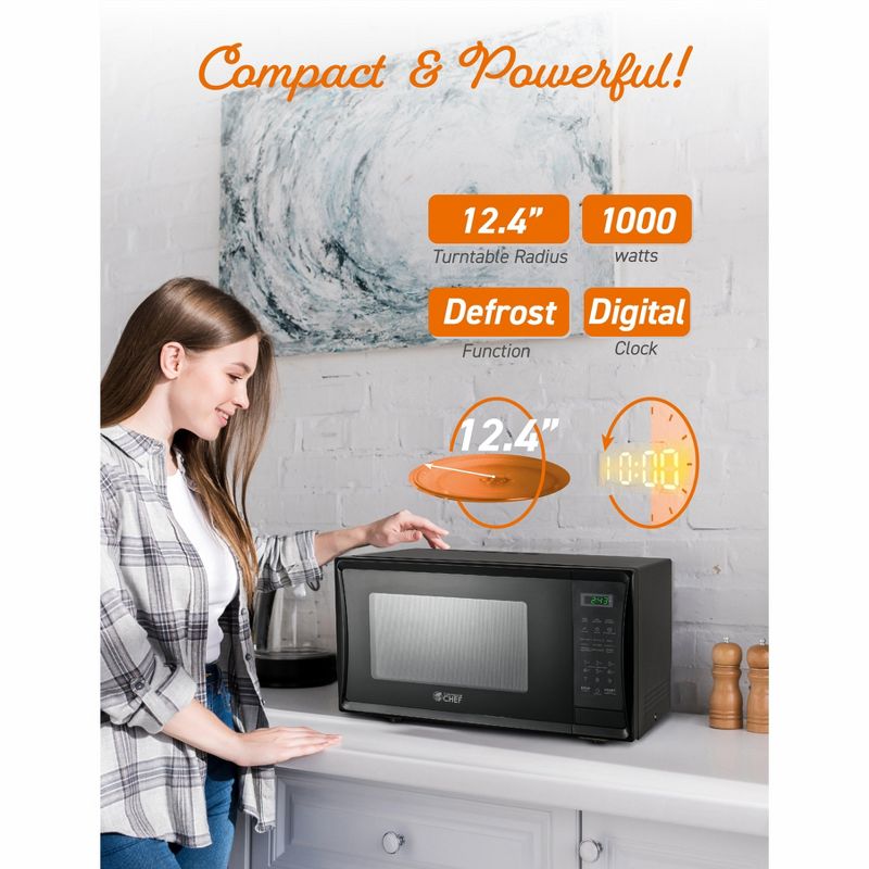 COMMERCIAL CHEF Countertop Microwave Oven 1.1 Cu. Ft. 1000W, 5 of 9