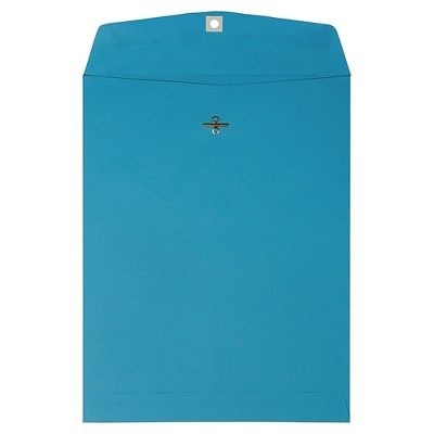 JAM Paper 10x13 Open End Catalog Colored Envelopes w/Clasp Closure Blue 87493A