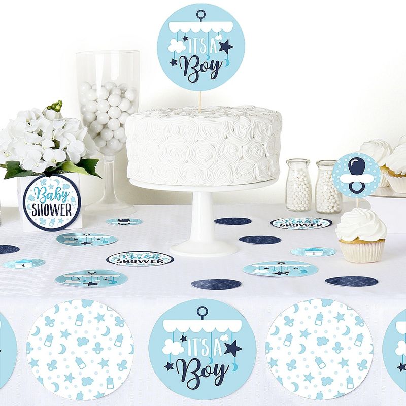 Big Dot of Happiness It's a Boy - Blue Baby Shower Giant Circle Confetti - Party Decorations - Large Confetti 27 Count, 5 of 8
