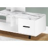 Monarch Specialties Tv Stand 48 Inch Console Media Entertainment Center Storage Drawer Laminate White Marble Look Contemporary Modern - 3 of 4