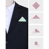 INSPIRE CHIC Men's Woolen blend Embroidered trim Solid Pocket Squares - 3 of 4