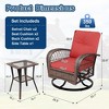 3 Pieces Patio Wicker Glider Chairs, Outdoor Swivel Rockers Patio Chairs Set of 2 with Thickened Cushions and Glass Coffee Table - 2 of 4