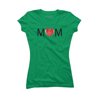 Junior's Design By Humans Mom Heart Love By AmberDawn888 T-Shirt