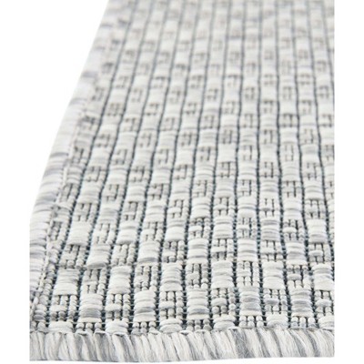 Light Gray Synthetic 9' x 12' Outdoor Rectangular Rug