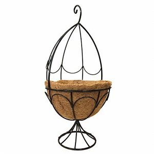 Gardener’s Select Metal Plant Stand with Coco Liner – Indoor or Outdoor Use, Black, 13" - 1 of 1