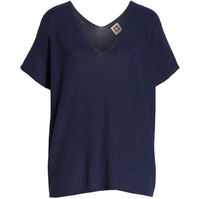 Anne Klein Womens Relaxed Fit Pullover Blouse