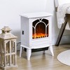 HOMCOM Free standing Electric Fireplace Stove, Fireplace Heater with Realistic Flame Effect, Overheat Safety Protection, 750W / 1500W, White - 2 of 4