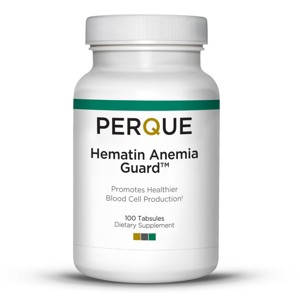 PERQUE Hematin Anemia Guard – Complete Energized Iron Supplement with B12, Vitamin C & Folic Acid – 100 Tabsules - 1 of 3