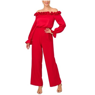 Adrianna Papell Womens Satin Jumpsuit