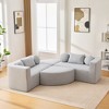 114.9"W Modular Sectional Sofa with Curved Design, Free-Combined Boucle Fabric Sofa Bed - ModernLuxe - 3 of 4