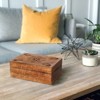 Mela Artisans Serena Wooden Handcrafted Box with Hinged Lid- Medium, Medium Burnt Finish - 3 of 4