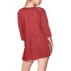 HAPPY BAY Women's Vacation Loose Swimwear Dress Mini Beachwear Summer Bathing Suit Cover ups Oversized Tunics for Women 14-16 Red Thin Stripe - 3 of 4