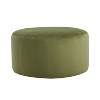 Okak Modern-inspired Round Ottoman Coffee Table with Velvet/Corduroy Surface,Multi-Functional Side Footrest for Bedroom,Entryway - 4 of 4