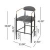 SKRAN Mid Century Upholstered Counter Height Bar Stools Set of 2 with Back Metal Armrests and Legs for Kitchen Island 260 LBS Weight Capacity - 2 of 4