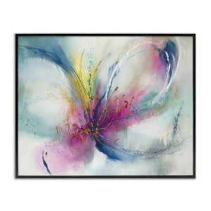 Stupell Industries Abstract Floral Butterfly Shape Framed Giclee Art, Black, 20" x 16" - 1 of 4