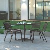 Emma and Oliver 4 Pack Aluminum Commercial Indoor-Outdoor Armless Restaurant Stack Chair with Triple Slat Back - 2 of 4