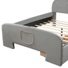 NicBex Twin/Full Velvet Upholstered Bed Frame with Rabbit-Shaped Headboard,Platform Bed Frame with 3 Drawers,Bed-End Storage Pocket,Easy Assembly - 4 of 4