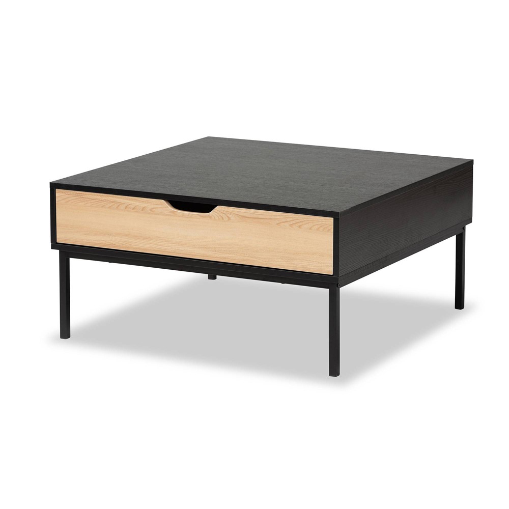 Photos - Coffee Table Haben Two-Tone Wood  Oak Brown/Black - Baxton Studio