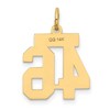 Black Bow Jewelry 14k Yellow Gold, Jersey Collection, Small Number 46 Pendant - 3 of 4