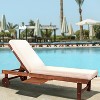 Seabrook 69 x 24 Inch Outdoor Acacia Wood Lounger with Cushion, 5-Position Back, Slide Table & Wheels -JONATHAN Y - 4 of 4