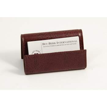 Bey-Berk Leather Business Card Holder Tan (D1114)