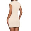 Coolmee Women's Summer Casual Dresses Mock Neck Cap Sleeve Work Mini Dress - 3 of 4