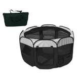 Pet Life All-Terrain Lightweight Easy Folding Wire-Framed Collapsible Travel Dog Playpen - L - Black