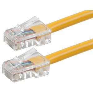Monoprice Cat5e Ethernet Patch Cable - 3 Feet - Yellow | Network Internet Cord - RJ45, Stranded, 350Mhz, UTP, Pure Bare Copper Wire, 24AWG - Zeroboot - 1 of 3