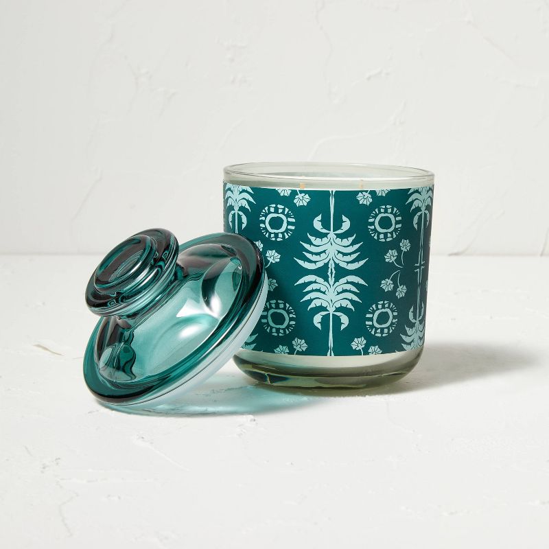 13.5oz Eucalyptus and Patchouli Lidded Glass Candle Green - Opalhouse&#8482; designed with Jungalow&#8482;, 3 of 5