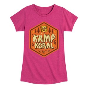 Girls' - SpongeBob SquarePants - Kamp Koral Kamp Koral Badge Fitted Short Sleeve Graphic T-Shirt - 1 of 4