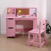 Kids Study Desk and Chair Set, Wooden School Learning Table with Storage,Children Computer Desk with Chair, Small Toddler Desk for Home - 4 of 4