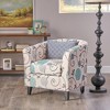 Barrel Shaped Accent Chair, Fabric Reading Living Room Side Chair, Single Sofa Seat, Home Decoration Upholstered Chair - 3 of 4