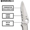 Spyderco Endura 4 Stainless Steel Folding Pocket Knife with VG-10 Blade | Get Exceptional Cutting Performance with the Stainless Steel Handle - 3 of 4
