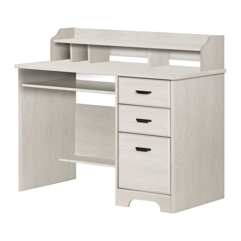 Versa Computer Desk with Hutch Winter Oak - South Shore