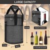 OPUX Wine Bag, 4,6 Bottle Cooler Insulated Tote Carrier Travel Picnic BYOB, Leakproof Padded Portable Party Christmas Gift - 3 of 4