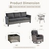 XIZZI Patio Furniture Sets Designed for Outdoor Relaxation, Comfy 3.5-Inch Cushions & 360° Swivel Action for Extra Comfort, 5 Pcs/Set, Black - 3 of 4