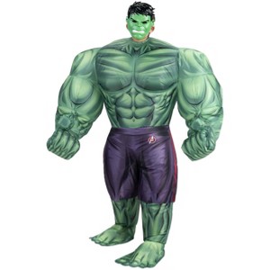 HalloweenCostumes.com One Size Fits Most   Child Marvel Inflatable The Incredible Hulk Costume | Marvel Costumes,  Purple/Green/Green - 1 of 4