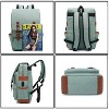 Vintage Laptop Backpack with USB Charging Port, Water Resistant Travelling Backpacks College Bag, Fits up to 15.6Inch Laptop in Green - 3 of 4