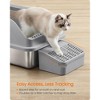 Stainless Steel Cat Litter Box, High-Sided Open Top Litter Tray with Step & Scoop, for Cats up to 33 lb - 4 of 4