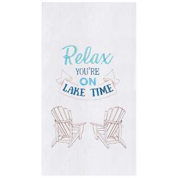 C&f Home Life At Lake Embroidered Flour Sack Kitchen Towel : Target