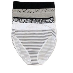 Felina Cotton Stretch Hi Cut Panty (6-Pack) Full Coverage Underwear for Women - Sexy Lingerie Panties for Women, Style: C1818 - 1 of 4