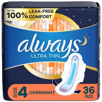 L. Pads with Wings, Chlorine Free, Ultra Thin, Extra Long Overnight - 36 pads