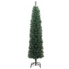 vidaXL Artificial Christmas Tree Green PVC, Steel, Plastic Slim - 82.7" Green without flocked white snow - 3 of 4