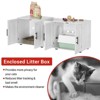 3-in-1 Wooden Litter Cabinet 55" Hiddden Litter Box Enclosure Furniture with Barn Door & Double Rooms for Bedroom Living Room - 3 of 4