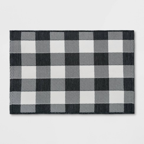 Black and White Stripe Rug Indoor/outdoor Rug Door Mat Layering